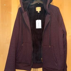Lightweight Purple Jacket with Hood and Soft Lining